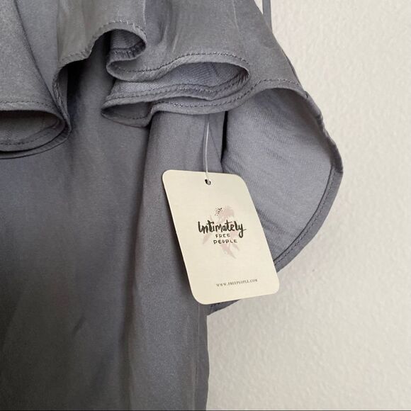 INTIMATELY FREE PEOPLE silver grey silky maxi dress NWT - Picture 5 of 6